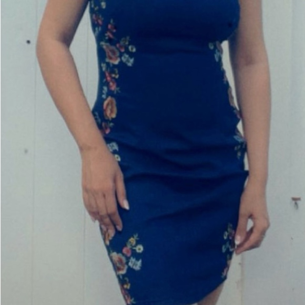 VENUS Blue Sleeveless Bodycon Mini Dress for Cocktail